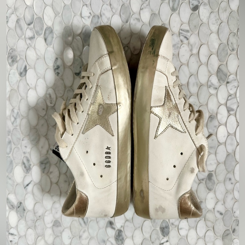 Golden Goose Superstar Sneakers White and Gold - Size 42